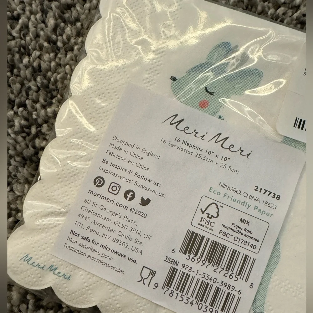Meri Meri Pastel Deer Napkins & Plates - Small Set